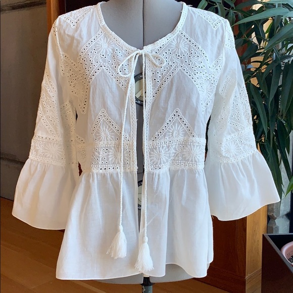 Anthropologie Tops - Adiva white eyelet top NWT